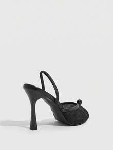 CUCCOO SZL Women's Dress High-Heeled Sandals, Open-Toed Mullers, Suitable For Parties, Weddings, Dinners And Summer Wear - Black - View 3
