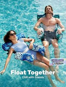 1PC Adult Inflatable Pool Chair, A Portable Floating Lounger Perfect For Pool Parties, Lakeside, Beach, And Sunbathing - multicolor - View 2