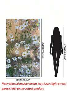 1 Pc Glass Window Privacy Film, Rainbow Static‑Cling Film, 3D Colorful Daisy No‑Adhesive Glass Film, For Home Heat Control, Non‑Sticky And Reusable - Multicolor - View 3