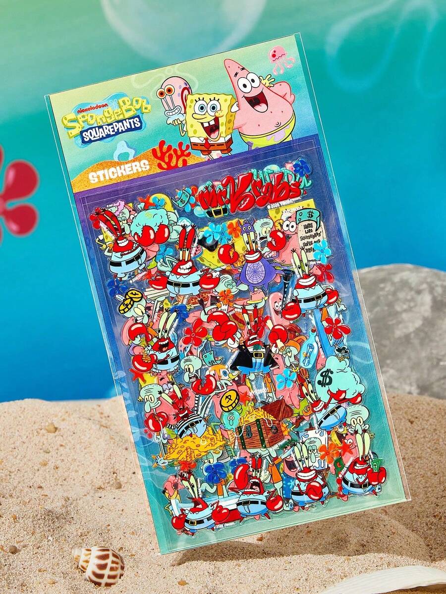 SpongeBob SquarePants | SHEIN Cartoon Stickers, Sticker Set, Multi-Color Stickers, Suitable For Laptops, Water Bottles, Scrapbooks And DIY Handmade - Multicolor - View 1