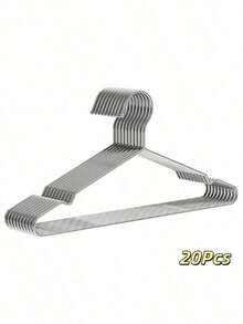 20pcs Stainless Steel Clothing Hangers With Shoulder Grooves: Non-Slip, Durable, Ideal For Coats, Suits, Dresses, And Home Storage - Multicolor - View 13