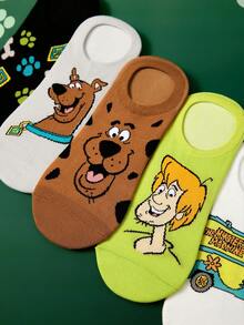 SCOOBY-DOO X SHEIN 5雙柔軟薄款透氣隱形襪 吸濕排汗低筒隱形襪 - 雜色 - 查看 4