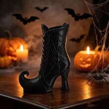 Gothic Witch Boot With Spider Web 3D Printed Design, Adult Office Desk Decoration Storage Box, Creative Halloween Gift, Vintage Makeup Brush Storage Box. Desk Accessories, Back-To-School Gift. - Multi-style - View 10