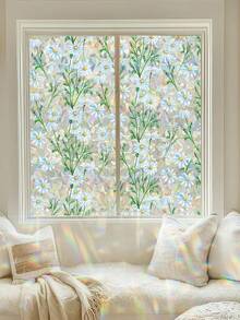 1 Pc Glass Window Privacy Film, Rainbow Static‑Cling Film, 3D Colorful Daisy No‑Adhesive Glass Film, For Home Heat Control, Non‑Sticky And Reusable - Multicolor - View 5