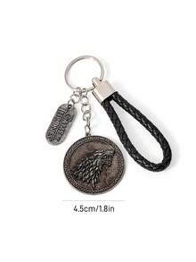 Game of Thrones X SHEIN Fashion Cool Zinc Alloy Keychain Bag Pendant Pendant Commemorative Collection Gift Retro - Multicolor - View 4