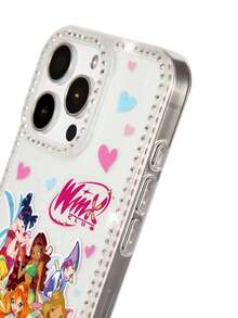 The Winx X SHEIN بطانية هاتف محمول شفاف بنمط كرتوني مع حفر، بطانية هاتف محمول واقي مضاد للسقوط آيفون 11-17 - متعدد الألوان - مشاهدة 3