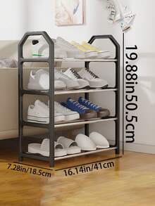 中性色 4 層多功能收納鞋架，有多種顏色可選，配備塑料框架與金屬儲物層，美觀耐用且節省空間。極簡風鞋架，適合居家玄關與臥室使用。 - 彩色 - 查看 8