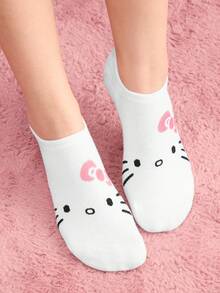HELLO KITTY AND FRIENDS | SHEIN 6雙女款透氣柔軟船襪隱形襪，襪頭與後跟加強耐磨，四季皆可穿著 - 彩色 - 查看 7