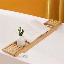 Khay bồn tắm bằng tre không thể mở rộng, phụ kiện phòng tắm, lý tưởng làm quà tân gia, kỷ niệm, đám cưới, sinh nhật, kệ lưu trữ cho nhà bếp và phòng tắm - Nhiều màu - Xem 8
