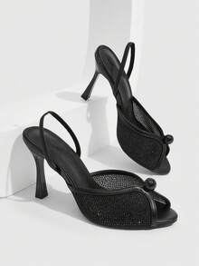 CUCCOO SZL Women's Dress High-Heeled Sandals, Open-Toed Mullers, Suitable For Parties, Weddings, Dinners And Summer Wear - Black - View 1