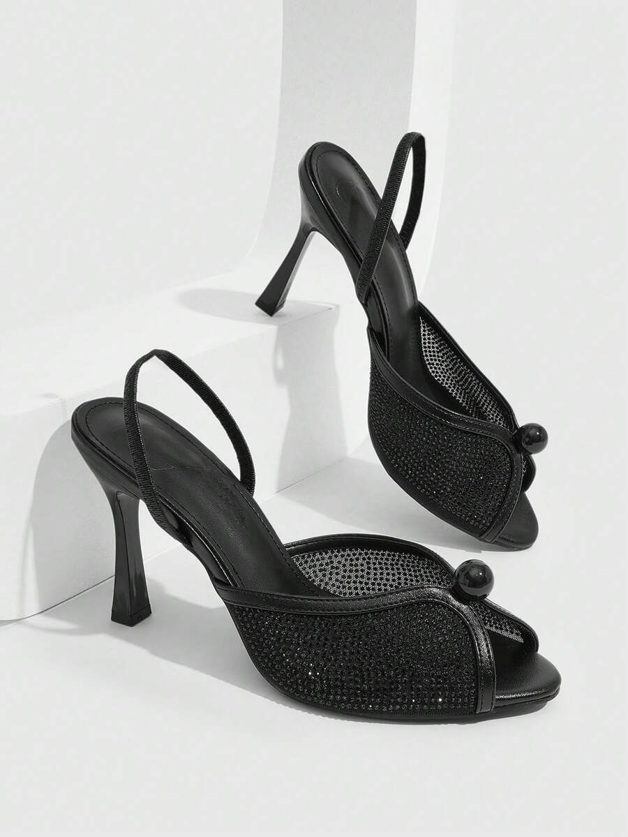 CUCCOO SZL Women's Dress High-Heeled Sandals, Open-Toed Mullers, Suitable For Parties, Weddings, Dinners And Summer Wear - Black - View 1
