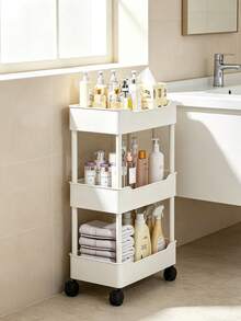 1Pc Small Cart With Seam Storage Rack, Movable Floor Small Cart, Multi-Layer Kitchen, Vegetable, Bathroom, Narrow Edge Storage Rack. - Multicolor - View 7
