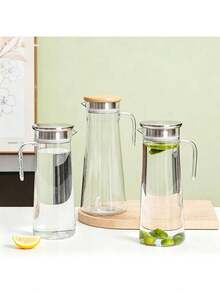1 chiếc bình đựng nước acrylic/bình đựng nước trái cây nhựa, phù hợp để phục vụ nước trái cây, đồ uống và nước lạnh, có nắp và tay cầm - Nhiều màu - Xem 6