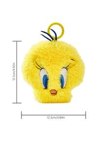 LOONEY TUNES X POKOJA LAND 1pc Co-Branded 3D Head Keychain, Classic Design, Can Be Hung On Bags, Key Chains, Schoolbags, Great For Teenagers & Adults, A Unique Gift For Birthday Or Anniversary - Yellow - View 3