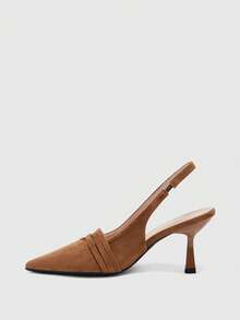 CUCCOO BIZCHIC Women's Pointed Toe Pumps, Versatile High Heels For Commuting And Daily Wear - Brown suede - View 4