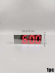 Teckwe 1pc Mirror Desk Clock With LED Display, 2 Charging Methods, Simple Operation Desk Clock, Electric Alarm Clock For Living Room Decor(Batteries Not Included) - multicolor - View 9
