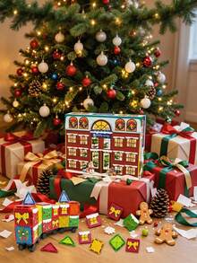 MINKOJA Christmas Surprise Countdown Calendar, Magnetic Building Block Toys With Random Styles And Colors, 3D Creative Building Toys, Suitable For Christmas, Birthdays, And Rewards - Multicolor - View 3