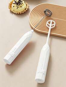 Rechargeable Handheld Milk Frother, Electric Coffee Frother Wand With Replaceable Whisk Heads, One‑Touch Soft‑Grip Drink Mixer, Easy To Clean For Latte, Cappuccino, Matcha, Hot Chocolate & Protein Shakes(300mAh) - Multicolor - View 9