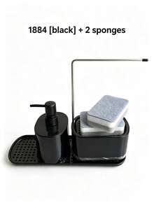 Kitchen Soap Dispenser Set, Squeeze Bottles For Detergent/Washing Liquid, Trays, Sponge Racks, Dish Racks, Soap Basins, Rags, Suitable For Storage On Sink Countertops, Practical Kitchen Accessories - Multicolor - View 16