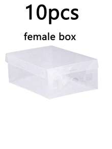 10/20Pack Foldable Clear Plastic Shoe Boxes, Waterproof Dustproof Stackable Shoe Storage Organizer, Thick Transparent Container For Sneakers, High Heels, Clothes, Small Stuff, Space Saving Foldable Storage Bins For Closet, Dorm, Bedroom, Apartment - View 8
