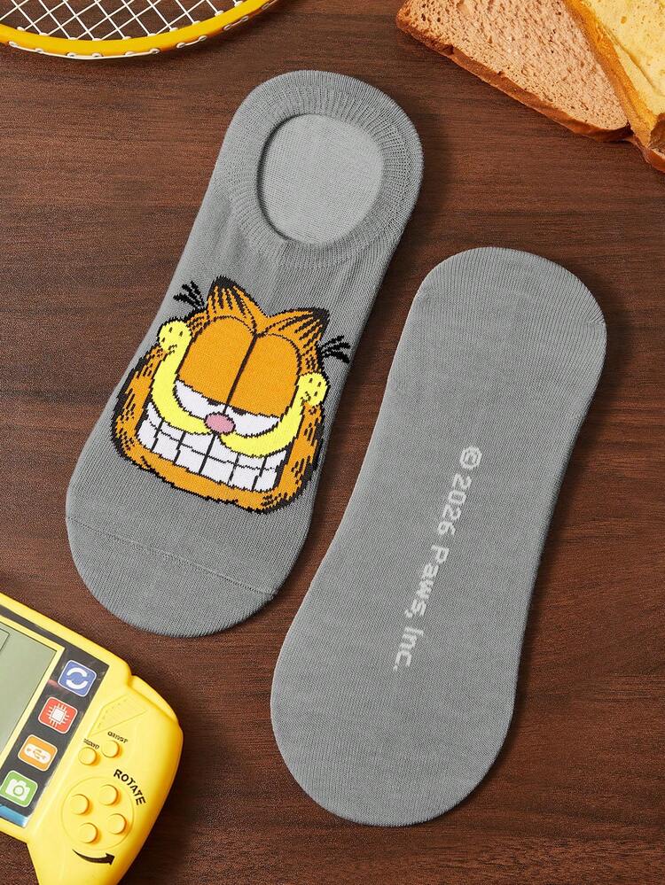 GARFIELD | SHEIN 3Pairs Soft Thin Breathable Women&Men Invisible Socks Moisture-Wicking Low Cut No-Show Socks - variegated - View 7