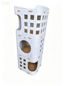Hollowed-Out Felt Cat House, Multi-Level Ventilated Kitten Apartment Tree, All-Season Indoor‑Outdoor Cat Bed, With Built‑In Scratching Posts, Resting Areas, And Hiding Caves, Enclosed Cat Tower Villa, Durable Cat Furniture And Toy - Multicolor - View 5
