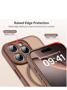 Teckwe Casing Ponsel: Casing Ponsel Magnetik Mewah dengan Pengisian Daya Nirkabel, Kompatibel dengan iPhone 18 17 16 15 14 13 12 11 Pro Max Plus Air, Matte Transparan, Pelindung Lensa Tahan Guncangan, Aksesori Ponsel, Desain Ramping, Bahan Tahan Lama, Casing Berkualitas Tinggi, Gadget - Coffee Brown - View 3