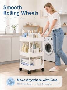 1Pc Small Cart With Seam Storage Rack, Movable Floor Small Cart, Multi-Layer Kitchen, Vegetable, Bathroom, Narrow Edge Storage Rack. - Multicolor - View 6