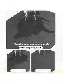 Super Absorbent Kitchen Dish Drying Mat , Non-Slip Rubber Backing, Stain-Resistant Countertop Drainer Mat, Suitable For Home And Restaurant Use Kitchen Items, - Black - View 7