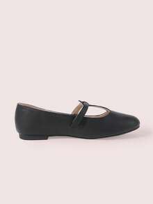 CUCCOO DOLLMOD Women's Shoes, Black T-Shaped Mary Jane Flats, Round Toe Soft Ballet Shoes, Casual And Comfortable Retro Versatile Commuting - Black - View 5