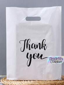 100PCS Gift Packaging Bags "Thank You" Wedding Favor Bags Birthday Party Gift Bags Jewelry Cosmetics Pouches, Reusable Tote Bags - multicolor - View 1