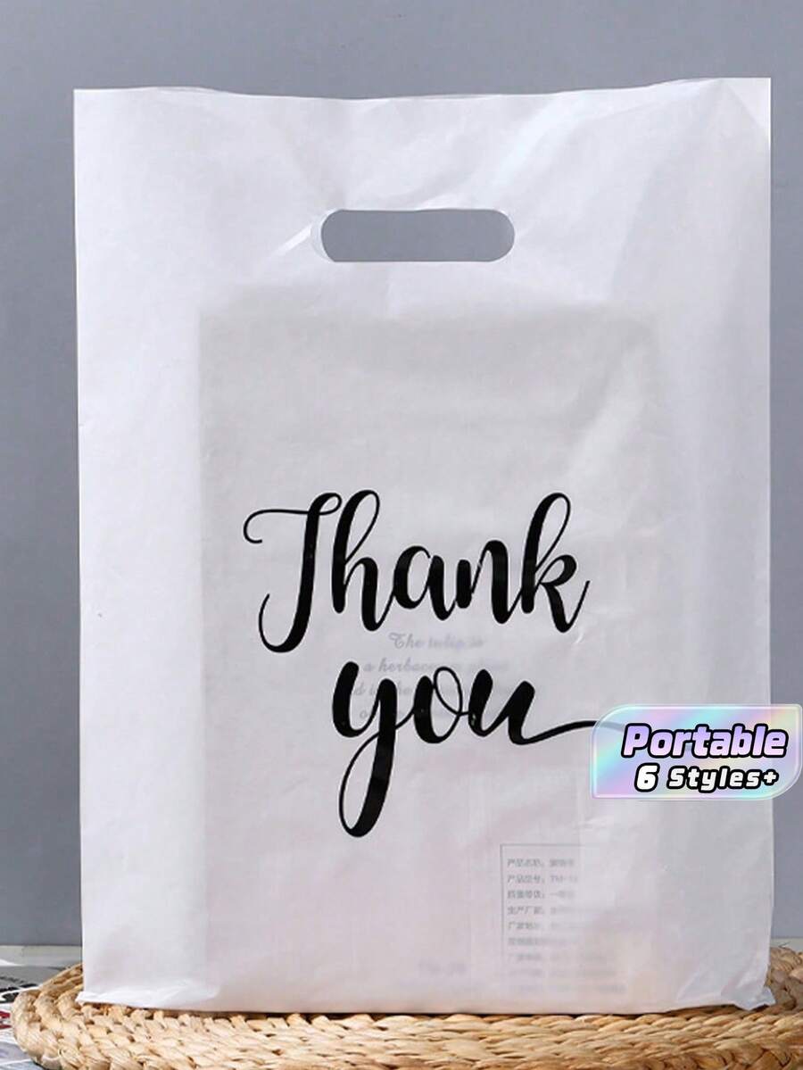 100PCS Gift Packaging Bags "Thank You" Wedding Favor Bags Birthday Party Gift Bags Jewelry Cosmetics Pouches, Reusable Tote Bags - multicolor - View 1