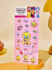 LOONEY TUNES X POKOJA LAND Tweety Bird 3D Puffy Sticker Sheet 4 Style Options, Transparent PVC Bubble Glue Cartoon Decals With Character Figure & Mini Item Shapes, Reusable Waterproof Stickers For Journaling Scrapbooking Laptop Suitcase Decor - Multicolor - View 16