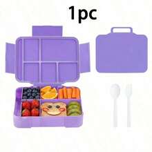 1 Piece Practical Portable Lunch Box , Multi-Section Bento Box With Large Capacity And Tableware Tools, Food Storage Container, Daily Use, Ideal Graduation Gift, New Year'S Gift, Essential - Multicolor - View 10