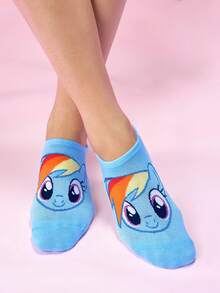 My Little Pony X SHEIN 6雙女款柔軟薄款透氣隱形襪 吸濕排汗低筒隱形襪 - 雜色 - 查看 8