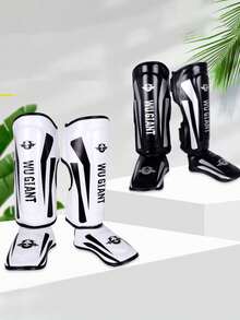 1 Pair Muay Thai Leg Guards Shin Instep Protectors, Thick Martial Arts Kickboxing MMA Shin Guards Ankle Guards - Multicolor - View 2