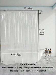 1 buah Lapisan Tirai Mandi PEVA Tebal, Transparan. Cocok untuk Pembatas Kamar Mandi dan Tirai Mandi. Tahan Air dan Cocok untuk Digunakan di Kamar Mandi dan Penutup Balkon. - Clear - View 12