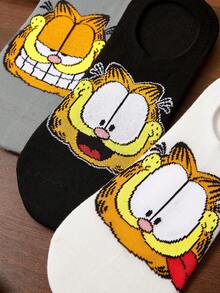 GARFIELD | SHEIN 3雙軟薄透氣男女通用隱形襪 吸濕排汗低筒隱形襪 - 雜色 - 查看 4