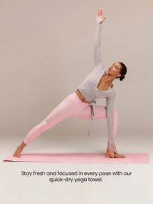 GLOWMODE Stay Grounded Non-Slip Quick-Dry Yoga Towel With Honeycomb Anti-Slip Grip & Corner Protectors Yoga Studio Gym Fitness  - Baby Pink - View 2
