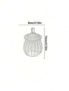 Haus Hana 1pc European-Style Transparent Circle Sugar Jar Made Of Glass, Suitable As A Storage Container For Creative Tea Leaves, Coffee Beans, And Dried Fruits.Ramadan - Multicolor - View 6