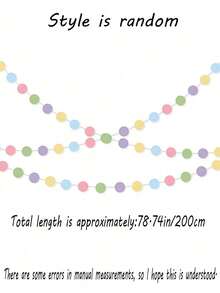 1PC Colorful Polka Dot Paper Christmas Garland Circle Glitter Hanging Decoration With Ribbon For Birthday Classroom Halloween Car Decor Party Supplies - Macaron Colors - View 12