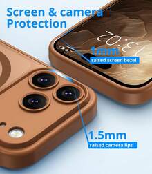 Teckwe Casing Ponsel: Casing Ponsel Magnetik Mewah dengan Pengisian Daya Nirkabel, Kompatibel dengan iPhone 18 17 16 15 14 13 12 11 Pro Max Plus Air, Matte Transparan, Pelindung Lensa Tahan Guncangan, Aksesori Ponsel, Desain Ramping, Bahan Tahan Lama, Casing Berkualitas Tinggi, Gadget - Coffee Brown - View 2
