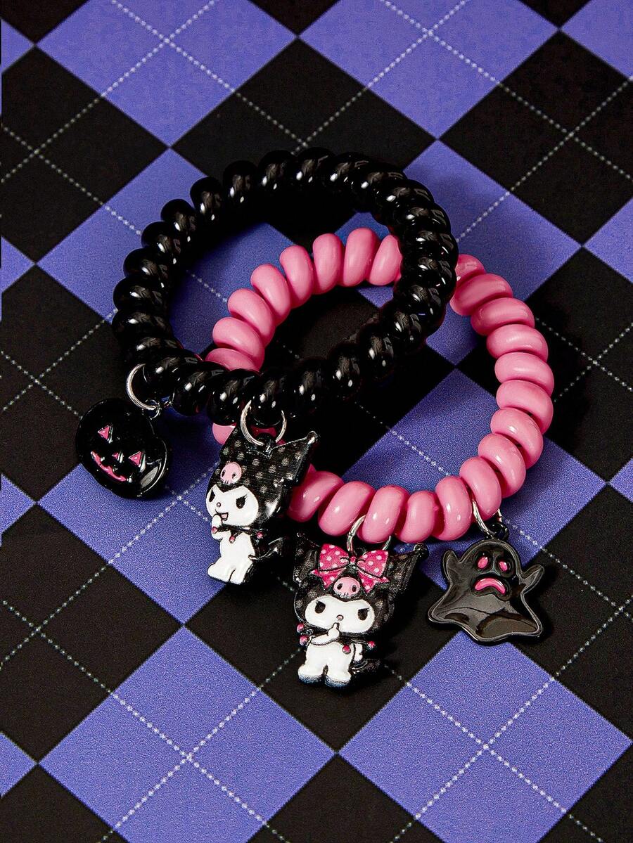 HELLO KITTY AND FRIENDS | SHEIN New Creative Cartoon Pattern Printed Hair Band, IP Joint Design, Lovely Personality, Simple And Generous, Can Also Be Used As Accessories, Suitable Fo - Black - View 1
