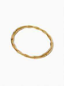 Vandermere Women's 18K Gold‑Plated Stainless Steel Bamboo‑Jointed Fashion Bangle - Bamboo knot bracelet - View 3