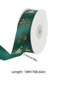 Christmas Satin Ribbon For Gift Wrapping Cake Decoration Bows DIY Craft Party Decor - green - View 7