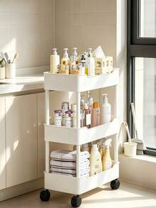 1Pc Small Cart With Seam Storage Rack, Movable Floor Small Cart, Multi-Layer Kitchen, Vegetable, Bathroom, Narrow Edge Storage Rack. - Multicolor - View 8