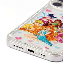 The Winx X SHEIN بطانية هاتف محمول شفاف بنمط كرتوني مع حفر، بطانية هاتف محمول واقي مضاد للسقوط آيفون 11-17 - متعدد الألوان - مشاهدة 5