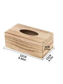 1PC Standard Size Wood Durable Non Slip Scratch Resistant Waterproof Easy Clean Nordic Minimalist Rectangular Flap Lid Tissue Box With Smooth Slot Natural Wood Grain Unicolor Storage Organizer For Living Room Dressing Table - Multicolor - View 7