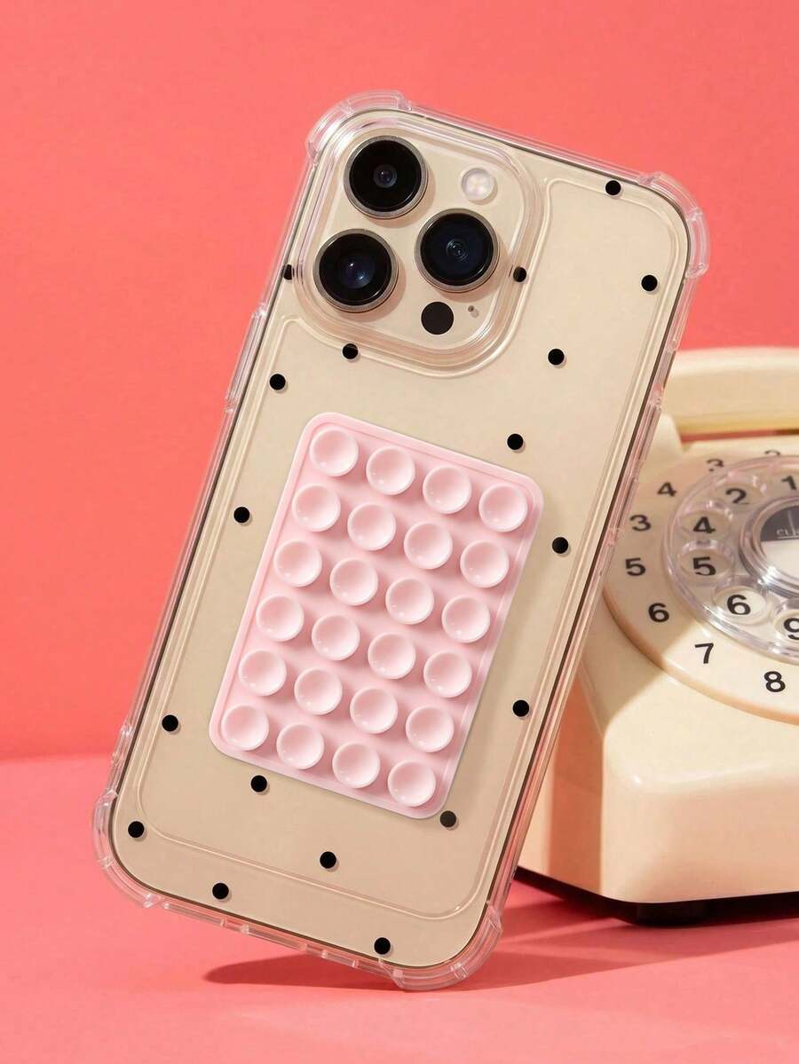 ShellaStory Applicable Compatible With Apple Minimalist Dot-Pattern Transparent Anti-Drop Phone Case Cover - Suction cup black spot - View 1