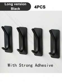 4 Sticky Hook, Towel Hook/Coat Hook, Stainless Steel Brushed Wall Hook. Suitable For Bedrooms, Apartments, College Dorms, Cabinets, Refrigerators, Storage Racks And Most Room Decor. - Multicolor - View 21